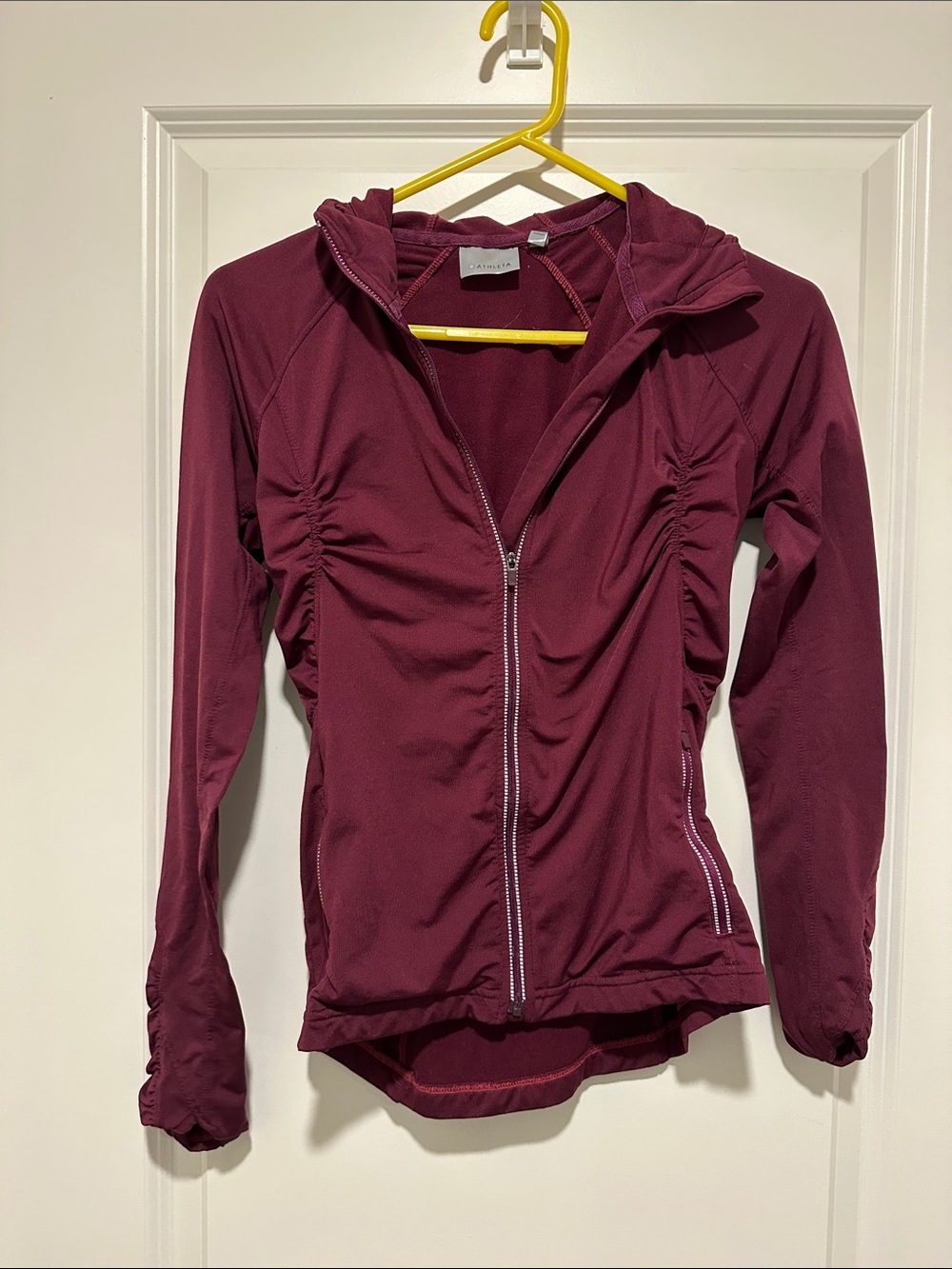 Athleta Zip-Front Hooded Jacket in Wine